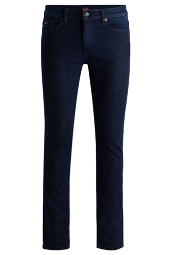 BOSS Herren Delaware BC-L-C Blaue Slim-Fit Jeans aus komfortablem Stretch-Denim Dunkelblau 31/32 von BOSS