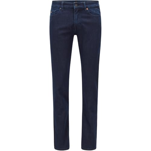 BOSS Herren Delaware BC-L-C Blaue Slim-Fit Jeans aus komfortablem Stretch-Denim Dunkelblau 31/34 von BOSS