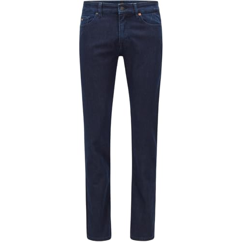 BOSS Herren Delaware BC-L-C Blaue Slim-Fit Jeans aus komfortablem Stretch-Denim Dunkelblau 34/30 von BOSS