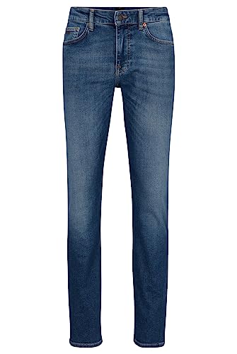 BOSS Herren Delaware BC-L-C Blaue Slim-Fit Jeans aus bequemem Stretch-Denim Blau 31/34 von BOSS
