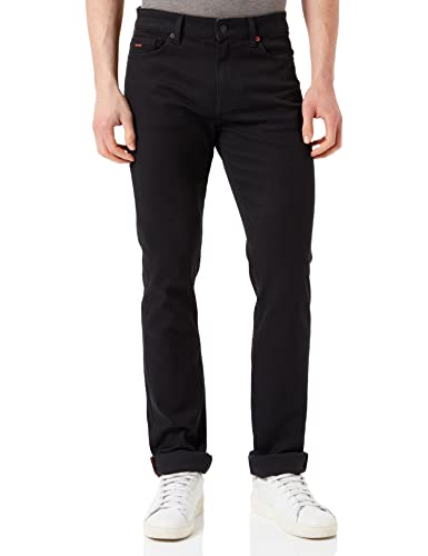 BOSS Herren Delaware BC-L-C Schwarze Slim-Fit Jeans aus bequemem Stretch-Denim Schwarz 30/34 von BOSS