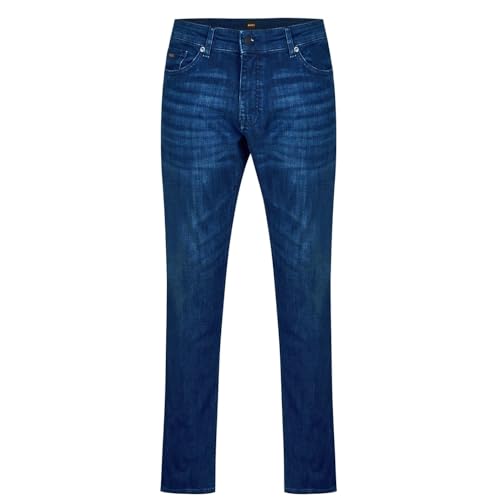 BOSS Herren Delaware BC-L-P Blaue Slim-Fit Jeans aus Super-Stretch-Denim Dunkelblau 30/32 von BOSS