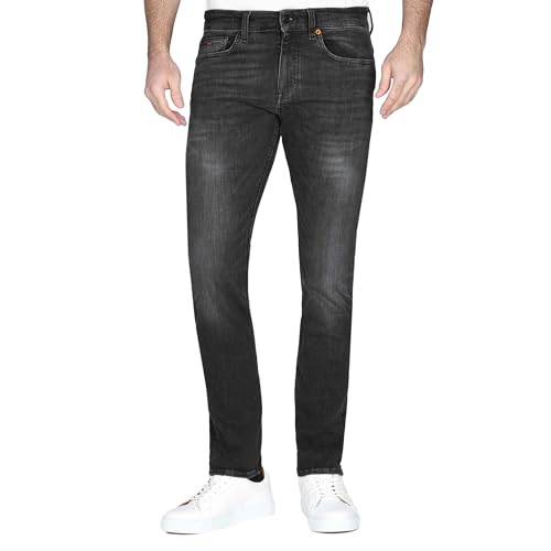 BOSS Herren Delaware BC-L-P Slim-Fit Jeans aus anthrazitgrauem Stretch-Denim Dunkelgrau 31/32 von BOSS