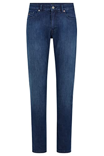 BOSS Herren Delaware BC-L-P Slim-Fit Jeans aus dunkelblauem Super-Stretch-Denim Blau 35/32 BOSS Herren Delaware BC-L-P Slim-Fit Jeans aus dunkelblauem Super-Stretch-Denim Blau 35/32 von BOSS