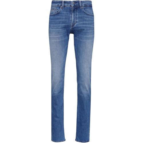 BOSS Herren Delaware BC-P Slim-Fit Jeans aus blauem Super-Stretch-Denim Blau 35/32 von BOSS