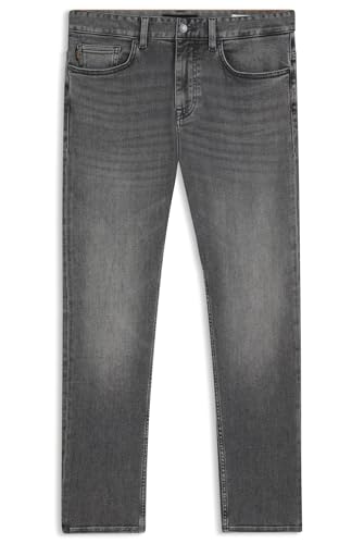 BOSS Herren Delaware BO Delaware Slim-Fit Jeans aus grauem Soft-Motion-Denim Grau 36/32 von BOSS