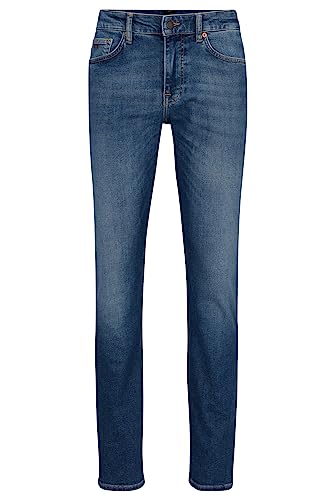 BOSS Herren Delaware BC-L-C Blaue Slim-Fit Jeans aus bequemem Stretch-Denim Blau 31/32 von BOSS