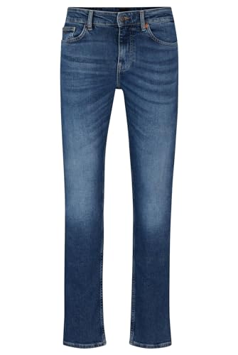 BOSS Herren Delaware BC-L-C Blaue Slim-Fit Jeans aus bequemem Stretch-Denim Blau 35/34 von BOSS