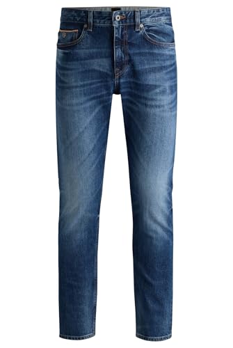 BOSS Herren Delaware Selvedge BO Delaware Blaue Slim-Fit Jeans aus bequemem Stretch-Denim mit Webkante Blau 34/32 von BOSS