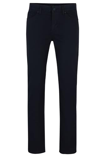 BOSS Herren Delaware3-1-20 Leichte Slim-Fit Jeans aus satiniertem Stretch-Denim Dunkelblau 35/32 von BOSS