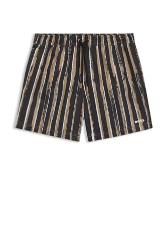 BOSS Herren Discus Bedruckte Badeshorts mit Logo-Detail Schwarz001 M von BOSS