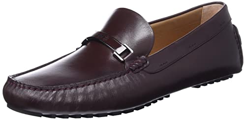 BOSS Herren Driver_Mocc_nahw Moccasin, Dark Red601, 43.5 EU von BOSS