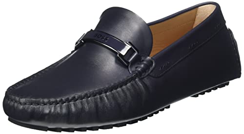 BOSS Herren Driver_Mocc_nahw3e Moccasin, Dark Blue401, 41.5 EU von BOSS