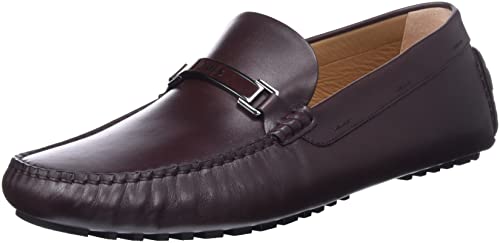 BOSS Herren Driver_Mocc_nahw3e Moccasin, Dark Red601, 41.5 EU von BOSS