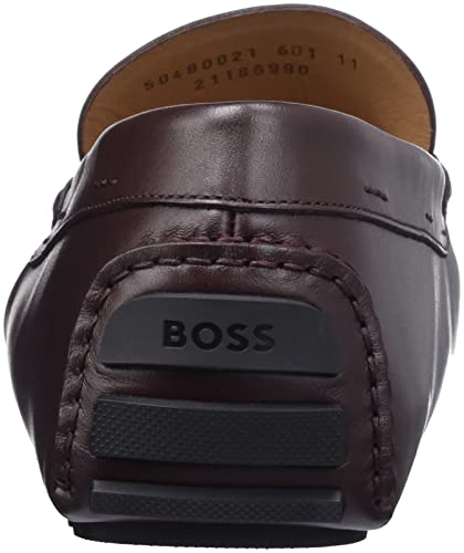 BOSS Herren Driver_Mocc_nahw3e Moccasin, Dark Red601, 45.5 EU von BOSS