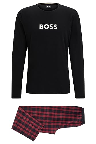 BOSS Herren EasyLong Set mit Logo Dark Red, S von BOSS