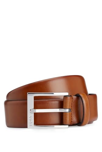BOSS Herren Elloy-PC-An Sz35 In Italien gefertigter Gürtel mit Logo-Schließe Braun 85 von BOSS
