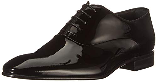 BOSS Herren Evening Oxfr Oxford-Schuhe aus Lackleder mit Ripsband-Paspeln Schwarz 7 Größe 41 von BOSS