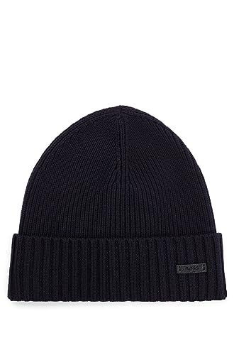 BOSS Herren Mütze Strickmütze Fati, Farbe:Blau, Artikel:-404 Dark Blue von BOSS