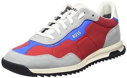 BOSS Herren Freizeitschuh Schnürschuh Turnschuh Halbschuh Sneaker Zayn Lowp nysd, Farbe:Rot, Schuhgröße:EUR 42, Artikel:-066 Open Grey von BOSS