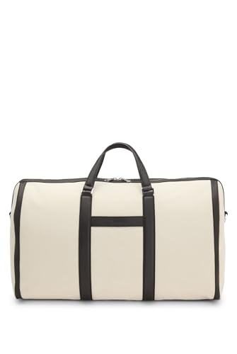BOSS Herren GYN Holdall Weekender aus Canvas mit Lederbesatz Natur Stck BOSS Herren GYN Holdall Weekender aus Canvas mit Lederbesatz Natur Stck von BOSS