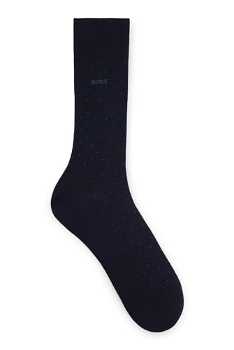 BOSS Herren George RS Dots MC Mittelhohe Socken aus merzerisiertem Baumwoll-Mix Dunkelblau 41-42 von BOSS