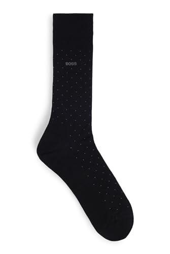 BOSS Herren George RS Dots MC Mittelhohe Socken aus merzerisiertem Baumwoll-Mix Schwarz 41-42 von BOSS