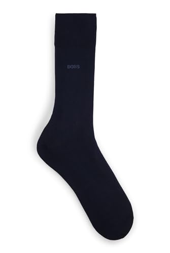 BOSS Herren George RS Uni MC Mittelhohe Logo-Socken aus ägyptischer Baumwolle mit merzerisiertem Finish Dunkelblau 43-44 von HUGO BOSS