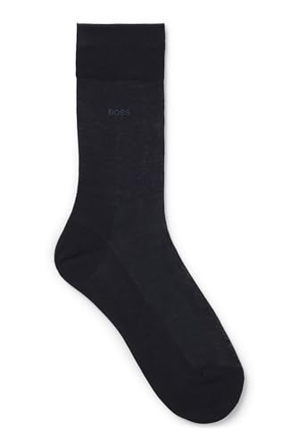 BOSS Herren George RS Uni MC Mittelhohe Logo-Socken aus ägyptischer Baumwolle mit merzerisiertem Finish Dunkelblau 47-48 von HUGO BOSS