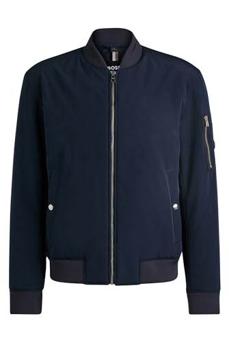 BOSS Herren H-Comber Wasserabweisende Regular-Fit Jacke Dunkelblau 56 von BOSS