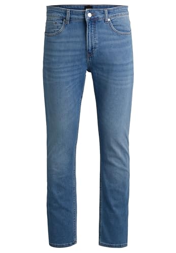 BOSS Herren H-Delaware Delaware Slim-Fit Jeans aus rein blauem Denim Blau 31/34 von BOSS