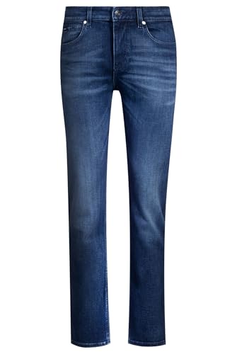BOSS Herren H-Delaware Delaware Slim-Fit Jeans aus dunkelblauem Stretch-Denim Dunkelblau 36/32 von BOSS