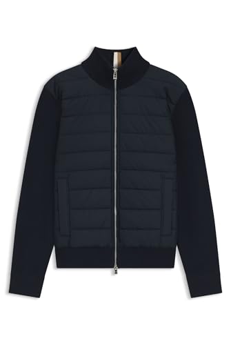 BOSS Herren H-Hernesto Jacke aus verschiedenen Materialien mit wattierter Vorderseite Dunkelblau XL von BOSS