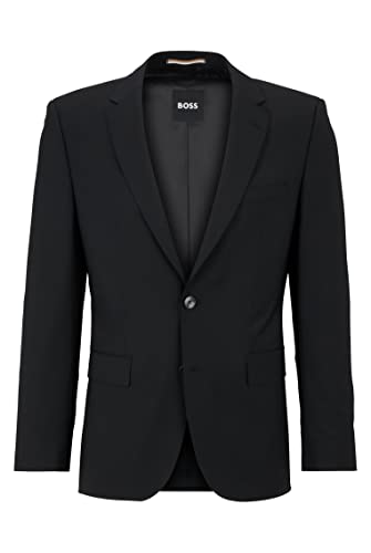 BOSS Herren H-Jasper-MM-C-224 Einreihiges Jackett aus Woll-Mix Schwarz 48 von BOSS