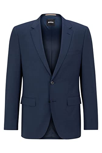 BOSS Herren H-Jasper-MM-C-224 Meliertes Regular-Fit Sakko aus Stretch-Gewebe Hellblau 50 von BOSS