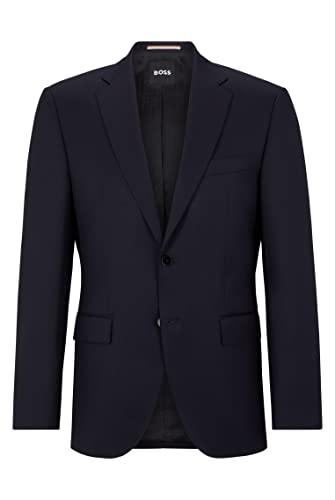 BOSS Herren H-Jeckson-B1 Regular-Fit Sakko aus Schurwoll-Serge Dunkelblau 52 von BOSS