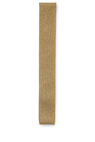 BOSS Herren H-KNIT TIE 6 CM-222 Strickkrawatte mit metallisierten Fasern und Piqué-Struktur Gold Stck von BOSS