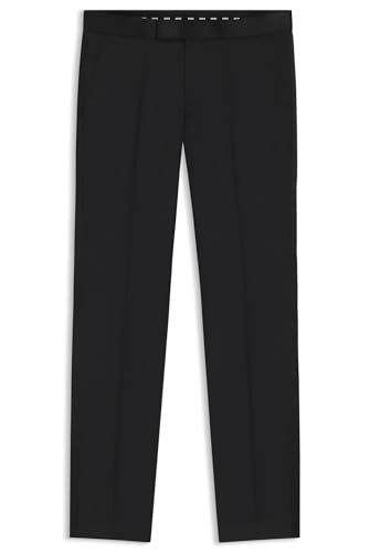 BOSS Herren H-Lenon-Tux-B1 Regular-Fit Smoking-Hose aus Schurwoll-Serge Schwarz001 98 von BOSS