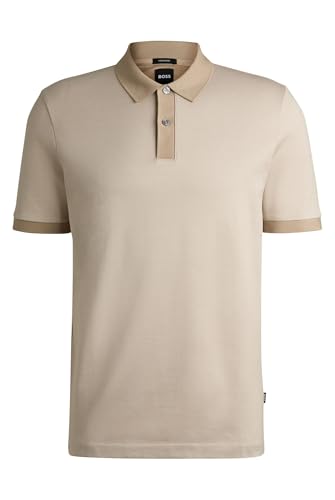 BOSS Herren H-Parlay 432 Fein gemustertes Poloshirt aus merzerisierter Baumwolle Hellbeige XXL von BOSS