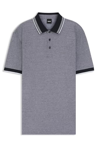 BOSS Herren H-Prout 141 Poloshirt aus Oxford-Baumwoll-Piqué mit Logo-Detail Dunkelblau XL von BOSS