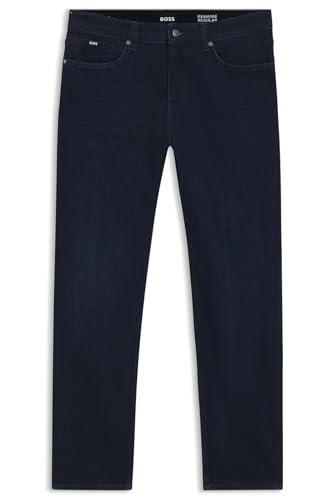 BOSS Herren H-Re.Maine Maine Regular-Fit Jeans aus dunkelblauem Denim Dunkelblau 33/30 von BOSS