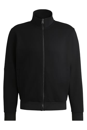 BOSS Herren H-Shepherd 100 Regular-Fit Sweatjacke aus Stretch-Baumwolle mit Reißverschluss Schwarz001 4XL von BOSS