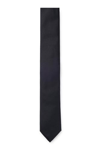 BOSS Herren H-TIE 6 CM In Italien gefertigte Krawatte aus reinem Seiden-Jacquard Dunkelblau Stck von BOSS