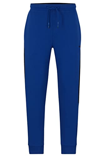 BOSS Herren Hadiko 1 Jogginghose aus Baumwoll-Mix mit Seitenstreifen Blau XXXL von BOSS