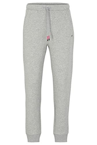 BOSS Herren Hadiko 1 Regular-Fit Jogginghose mit mehrfarbigen Logos Hellgrau L von BOSS