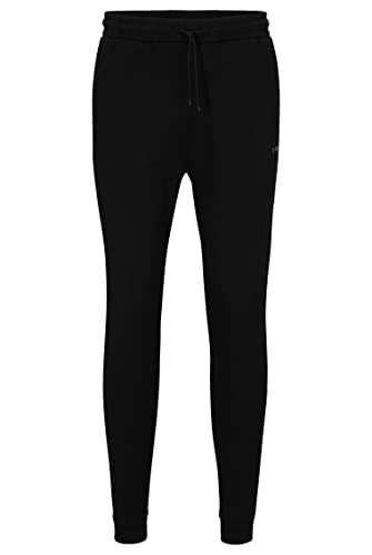 BOSS Herren Hadiko Curved Jogginghose aus Baumwolle mit geschwungenem Logo Schwarz 6XL von BOSS