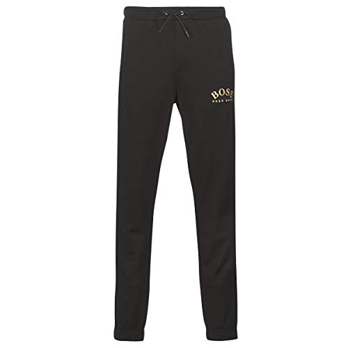 BOSS Herren Hadiko Win Slim-Fit Jogginghose aus Baumwoll-Mix mit Logo und Beinbündchen Schwarz XXL von BOSS