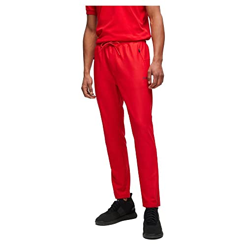 BOSS Herren Hicon Active 1 Regular-Fit Jogginghose mit dekorativem reflektierendem Muster Rot L von BOSS
