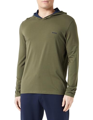 BOSS Herren Hoodie Kapuzenpullover Loungewear Sweatshirt Mix&Match LS Shirt, Farbe:Grün, Artikel:-307 Dark Green, Größe:M von BOSS