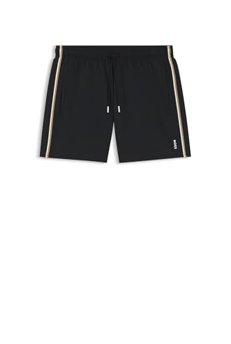BOSS Herren Iconic Badeshorts mit Signature-Streifen und Logo Schwarz001 L von BOSS